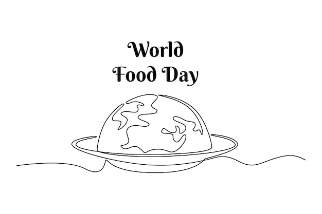 Concepto del Día Mundial de la Alimentación Ilustración gráfica vectorial de diseño de dibujo de línea única