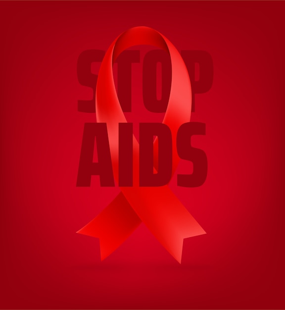 Vector concepto de día mundial de concientización sobre el sida. detener el sida