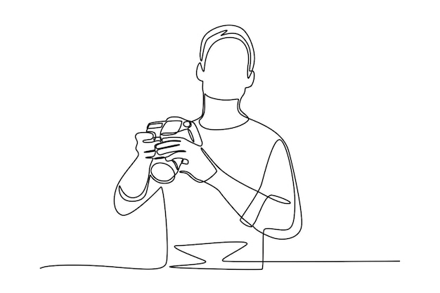 El concepto del Día Mundial de la Fotografía dibujo en línea