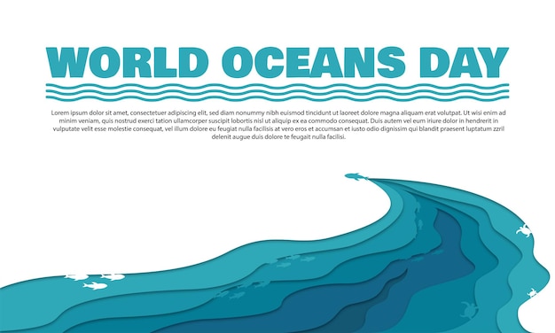 Concepto del Día Mundial de los Océanos en estilo papel