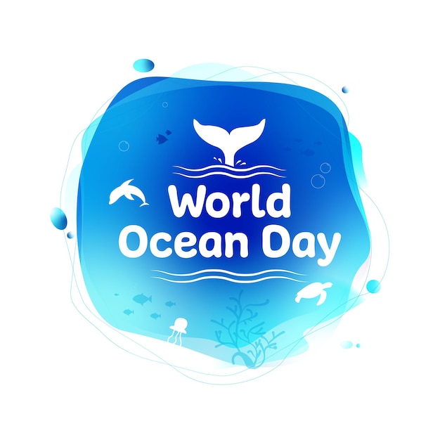 Concepto del Día Mundial de los Océanos Ilustración vectorial