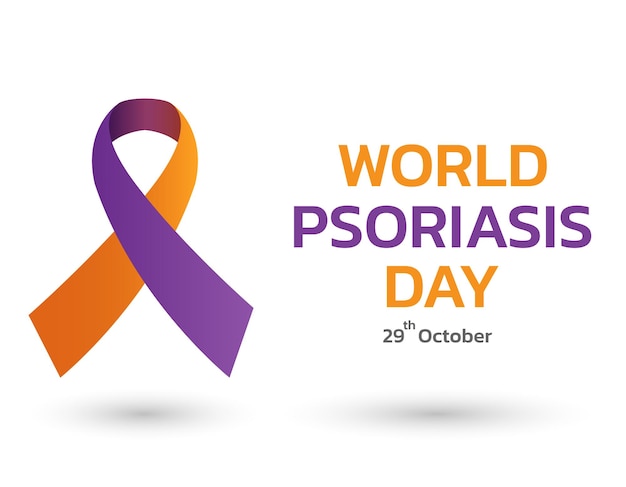 Concepto del día mundial de la psoriasis 29 de octubre mes de concientización sobre la psoriasis ilustración vectorial