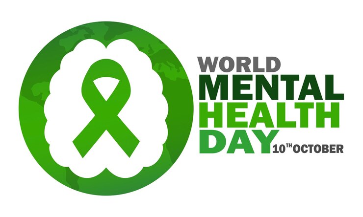 Concepto del Día Mundial de la Salud Mental 10 de octubre Concepto de vacaciones Plantilla para cartel de tarjeta de banner de fondo con inscripción de texto Ilustración vectorial