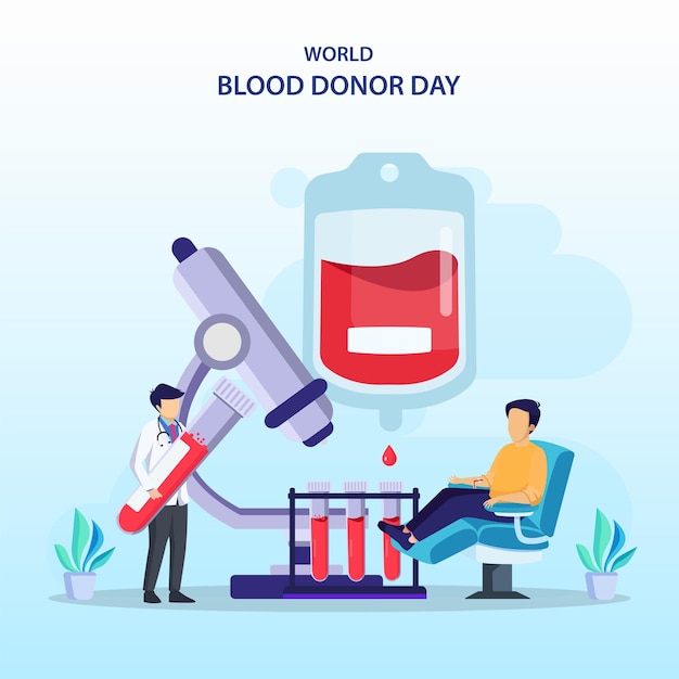 concepto del día mundial de la sangre ilustraciones vectoriales planas