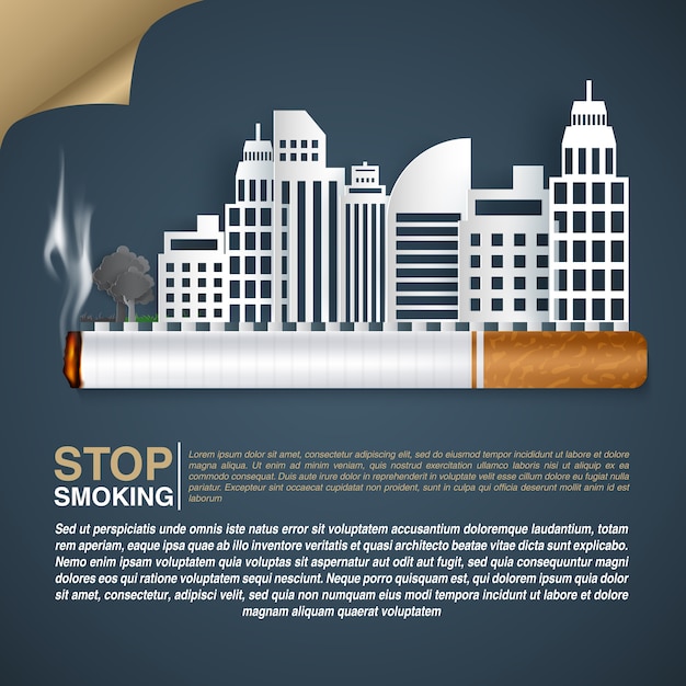 Concepto del Día Mundial Sin Tabaco Dejar de Fumar