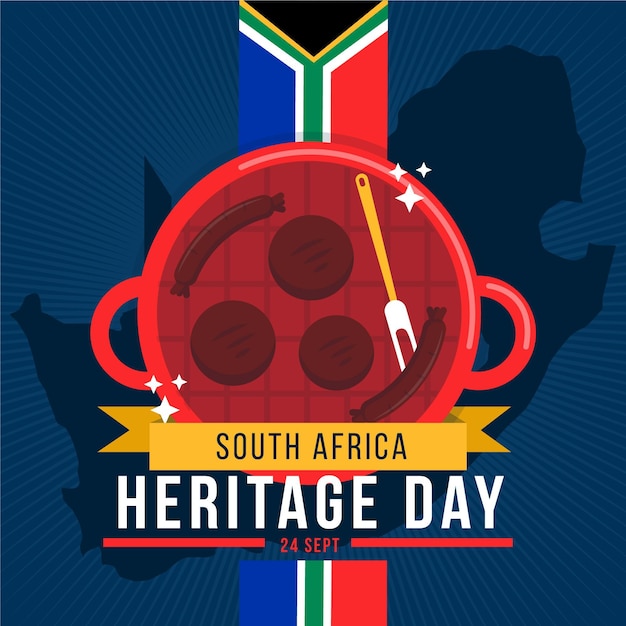 Concepto de día de patrimonio de sudáfrica de diseño plano