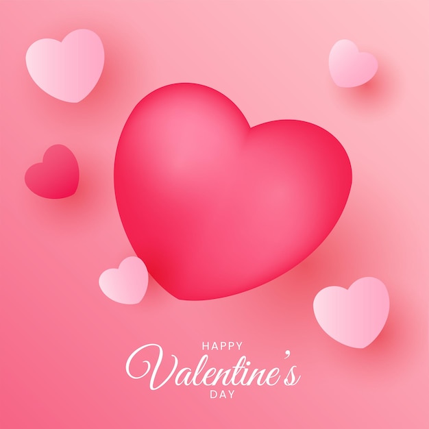 Vector concepto del día de san valentín con muchos corazones en fondo rosa