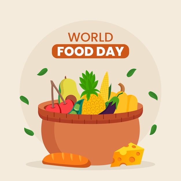 Concepto dibujado a mano del día mundial de la alimentación