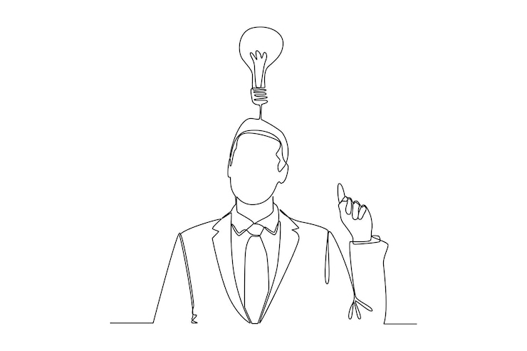 Vector concepto de dibujo de una sola línea para encontrar ideas brillantes ilustración de vector gráfico de diseño de dibujo de línea continua