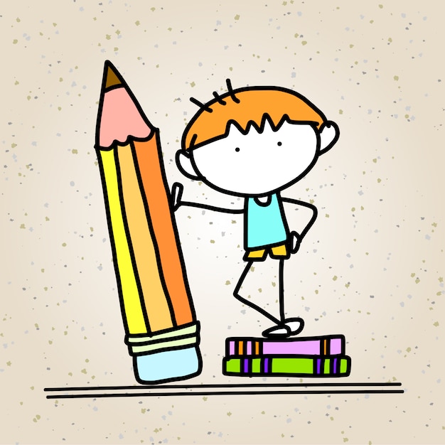Concepto de dibujos animados de dibujo a mano de regreso a la escuela