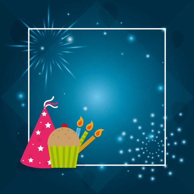 Vector concepto de dibujos animados de elementos de celebración de cumpleaños