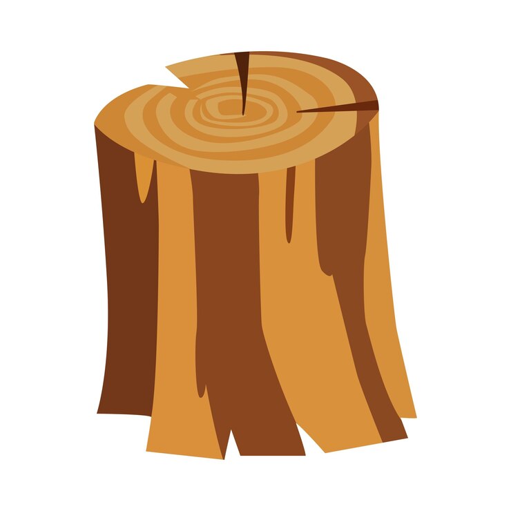 concepto de dibujos animados ilustración vectorial de tronco de madera aislada en fondo blanco