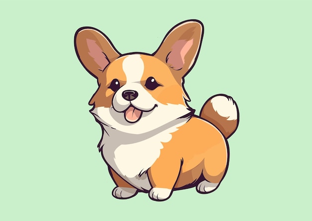 Concepto de dibujos animados de perros corgi