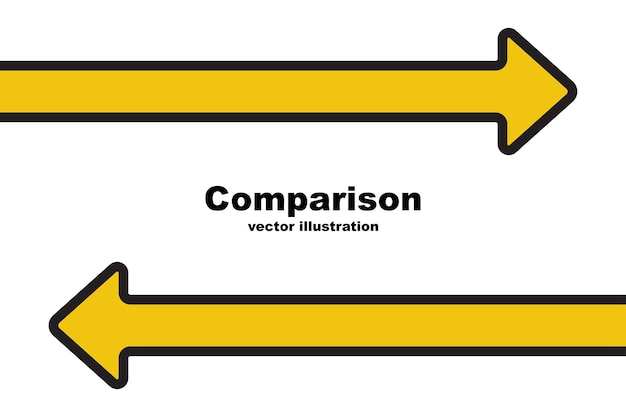 Concepto de diferencia Logotipo de confrontación Dos flechas están dirigidas en direcciones diferentes