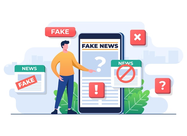 Concepto de difusión de noticias falsas