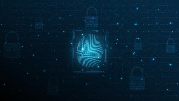 Concepto digital cibernético de seguridad de candado Fondo de tecnología abstracta proteger ilustración de vector de innovación del sistema