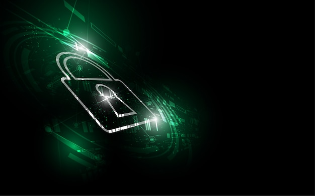 Concepto digital cibernético de seguridad Fondo de tecnología abstracta proteger la innovación del sistema