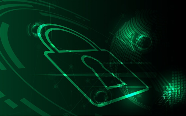 Concepto digital cibernético de seguridad Fondo de tecnología abstracta proteger la innovación del sistema