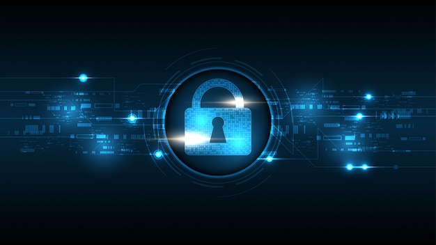 Concepto digital cibernético de seguridad Fondo de tecnología abstracta proteger la innovación del sistema