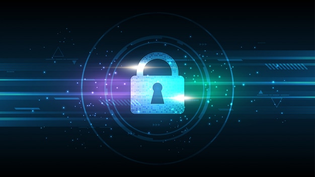 Concepto digital cibernético de seguridad Fondo de tecnología abstracta proteger la innovación del sistema