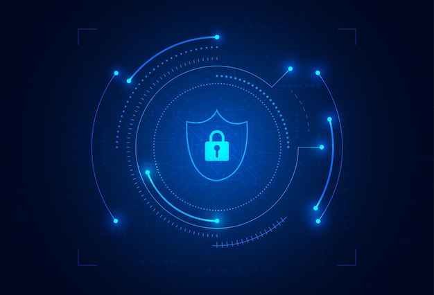 Concepto digital cibernético de seguridad premium Fondo de tecnología abstracta proteger la innovación del sistema para negocios Ilustración vectorial