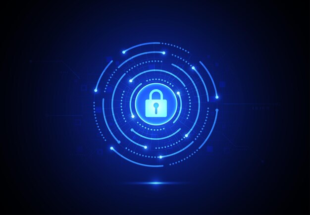 Concepto digital de ciberseguridad de primera calidad Tecnología abstracta Fondo de protección del sistema Innovación