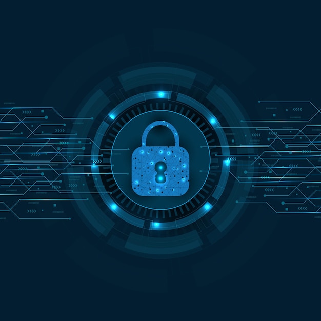 Concepto digital de seguridad cibernética Concepto tecnológico abstracto Inovación del sistema de protección 01