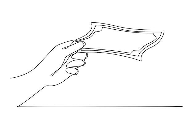 Concepto de dinero Diseño de dibujo de línea única Ilustración gráfica vectorial