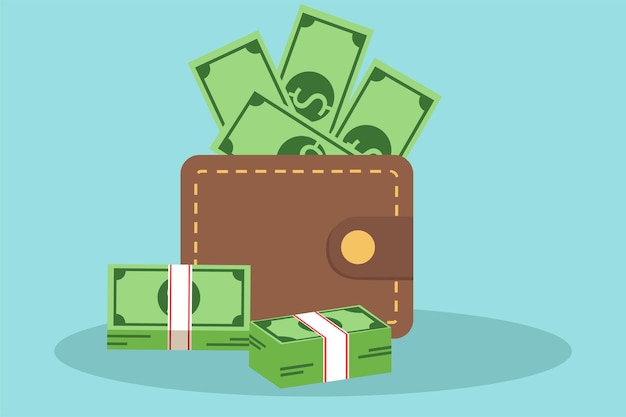 Concepto de dinero Ilustración vectorial plana de colores aislada