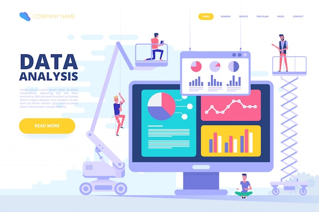 Concepto de diseño de análisis de datos. Ilustración vectorial