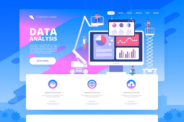 Concepto de diseño de análisis de datos.