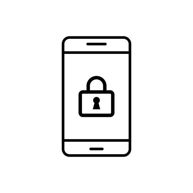 concepto de diseño de bloqueo de icono de seguridad de teléfono inteligente y vector de llave