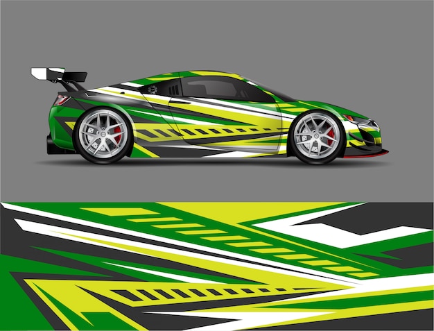 Concepto de diseño de calcomanía envolvente Racing Car