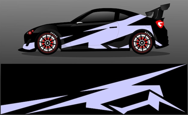 Concepto de diseño de calcomanías de envoltura de automóviles Fondo grunge abstracto para vehículos de envoltura coches de carreras furgonetas de carga