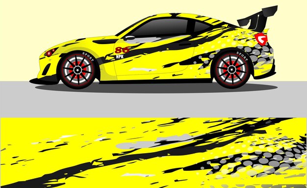 Concepto de diseño de calcomanías de envoltura de automóviles Fondo grunge abstracto para vehículos de envoltura coches de carreras furgonetas de carga