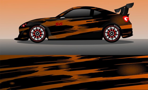 Concepto de diseño de calcomanías de envoltura de automóviles Fondo grunge abstracto para vehículos de envoltura coches de carreras furgonetas de carga