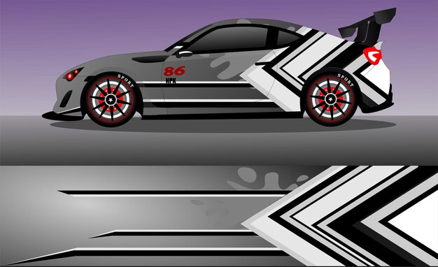 Concepto de diseño de calcomanías de envoltura de automóviles Fondo grunge abstracto para vehículos de envoltura coches de carreras furgonetas de carga