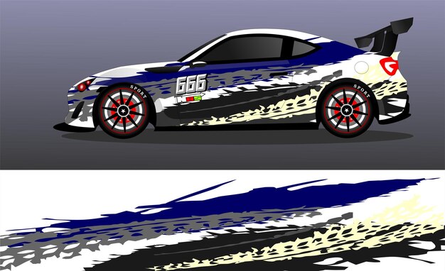Concepto de diseño de calcomanías de envoltura de automóviles Fondo grunge abstracto para vehículos de envoltura coches de carreras furgonetas de carga