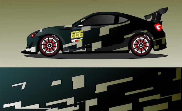 Concepto de diseño de calcomanías de envoltura de automóviles Fondo grunge abstracto para vehículos de envoltura coches de carreras furgonetas de carga