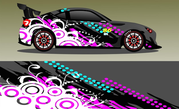 Concepto de diseño de calcomanías de envoltura de automóviles Fondo grunge abstracto para vehículos de envoltura coches de carreras furgonetas de carga
