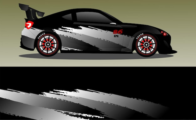 Concepto de diseño de calcomanías de envoltura de automóviles Fondo grunge abstracto para vehículos de envoltura coches de carreras furgonetas de carga