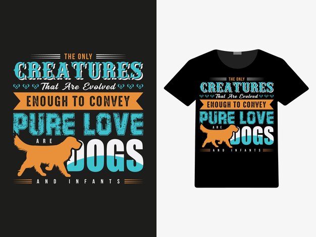 El concepto de diseño de la camiseta del amante del perro