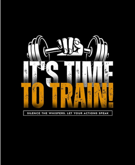 Concepto de diseño de camiseta de gimnasio de motivación moderna y audaz