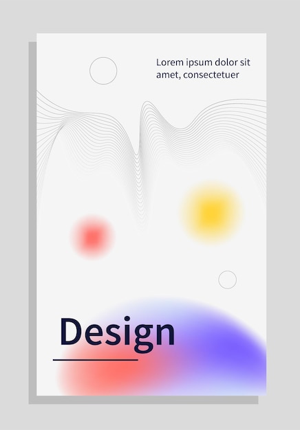 Concepto de diseño de cartel borroso colorido diseño moderno y futurista folleto y volante creatividad minimalista y arte ilustración vectorial plana abstracta aislada en fondo gris