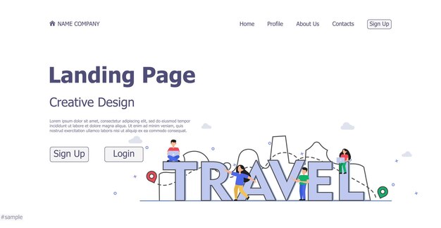 Concepto de diseño de concepto de sitio web de página de aterrizaje de viajes en línea Vector