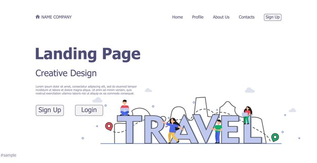 Concepto de diseño de concepto de sitio web de página de aterrizaje de viajes en línea vector