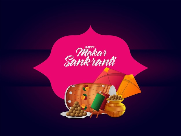 Concepto de diseño creativo feliz makar sankranti