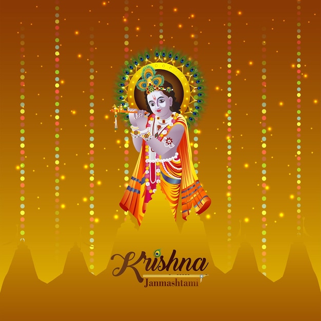 Concepto de diseño creativo krishna janmashtami