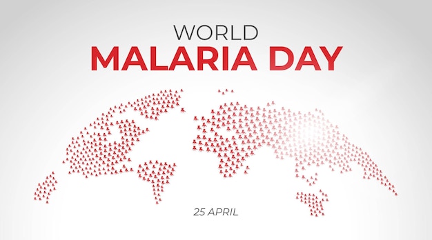 Concepto de diseño del Día Mundial del Paludismo Día de las enfermedades causadas por mosquitos como el dengue