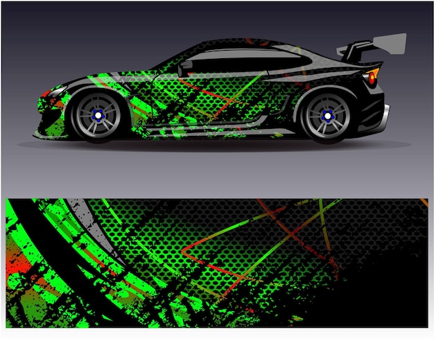 Concepto de diseño de envoltura de coche. Fondo de carreras abstracto para envolver vehículos autos de carrera camioneta de carga